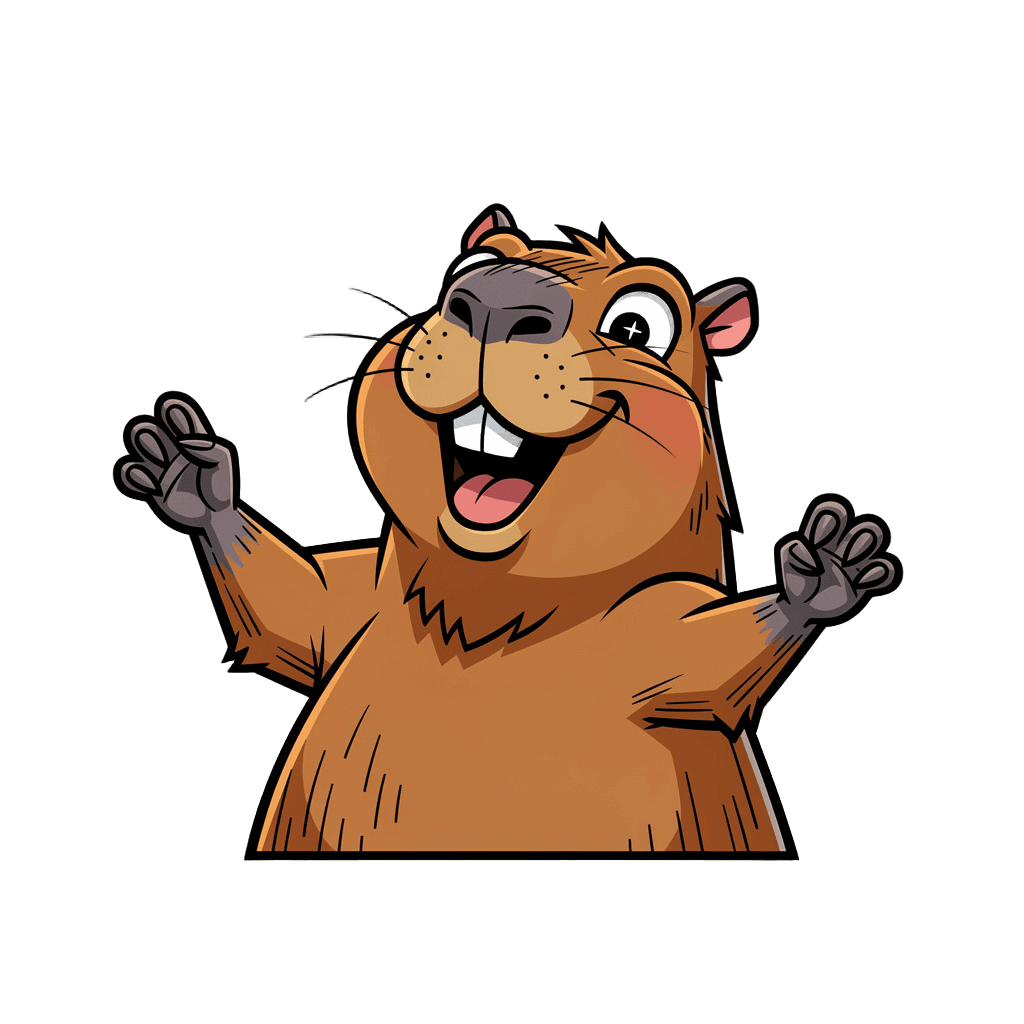 Capybara — happy Capybara Twitch emote — happy, Comic style