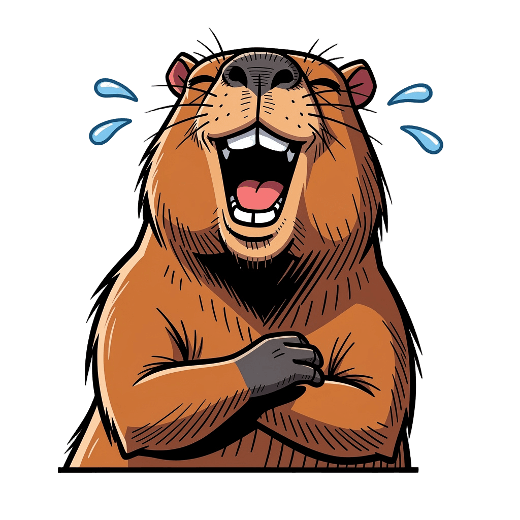 Capybara — laughing Capybara Twitch emote — laughing, Comic style