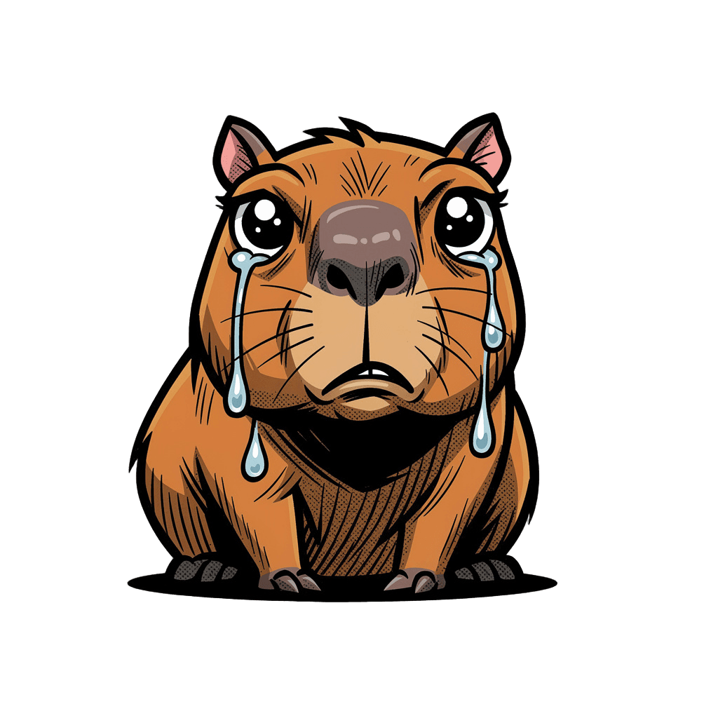 Capybara — sad Capybara Twitch emote — sad, Comic style