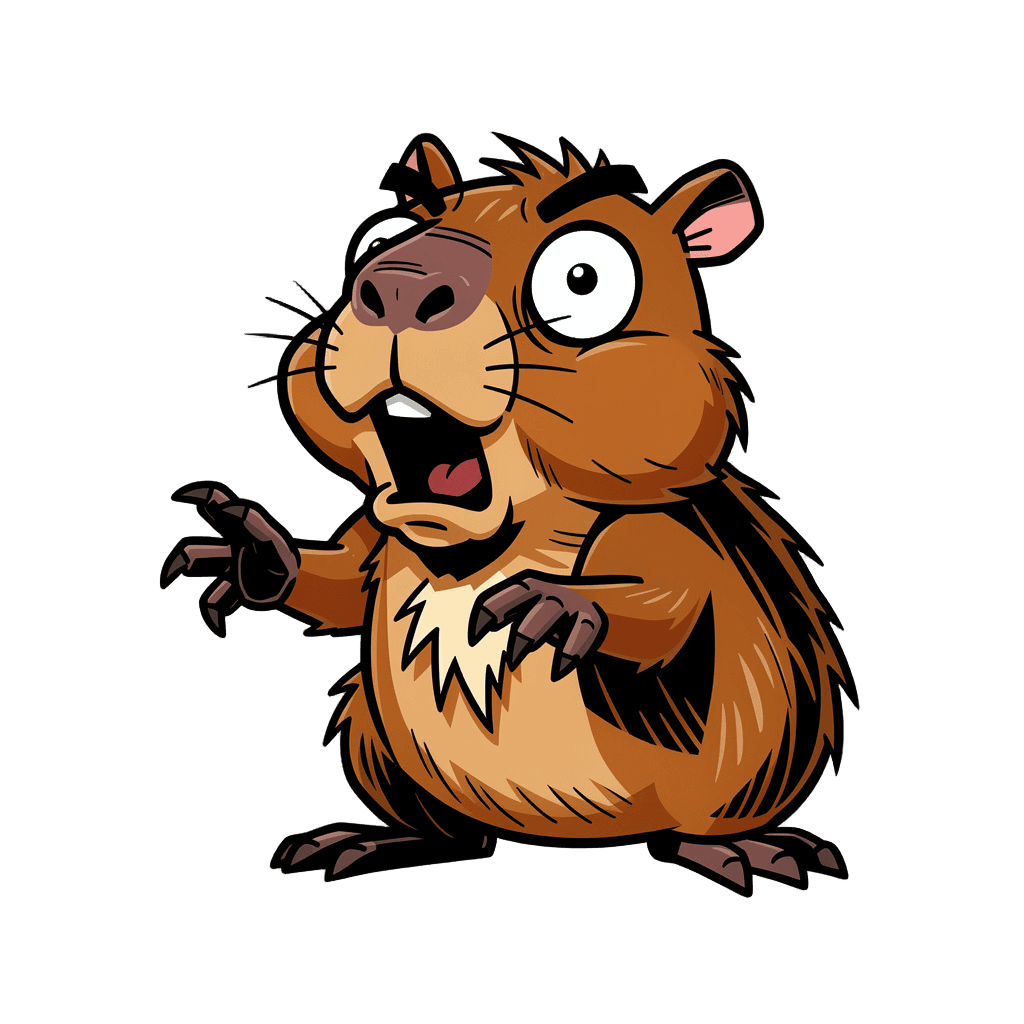 Capybara — surprised Capybara Twitch emote — surprised, Comic style