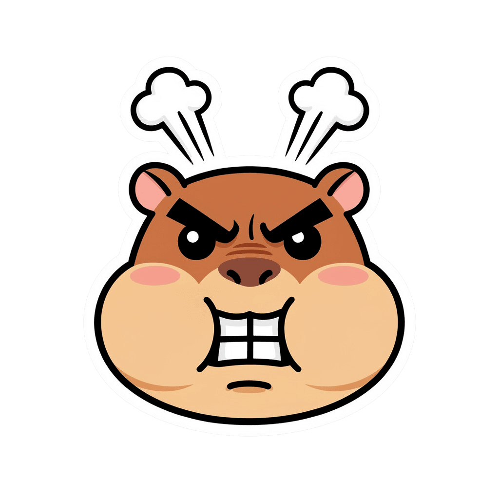 Capybara — angry Capybara Twitch emote — angry, Sticker style
