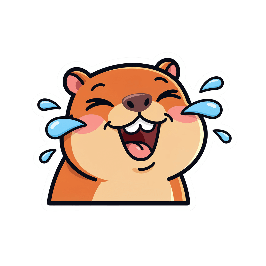 Capybara — laughing Capybara Twitch emote — laughing, Sticker style