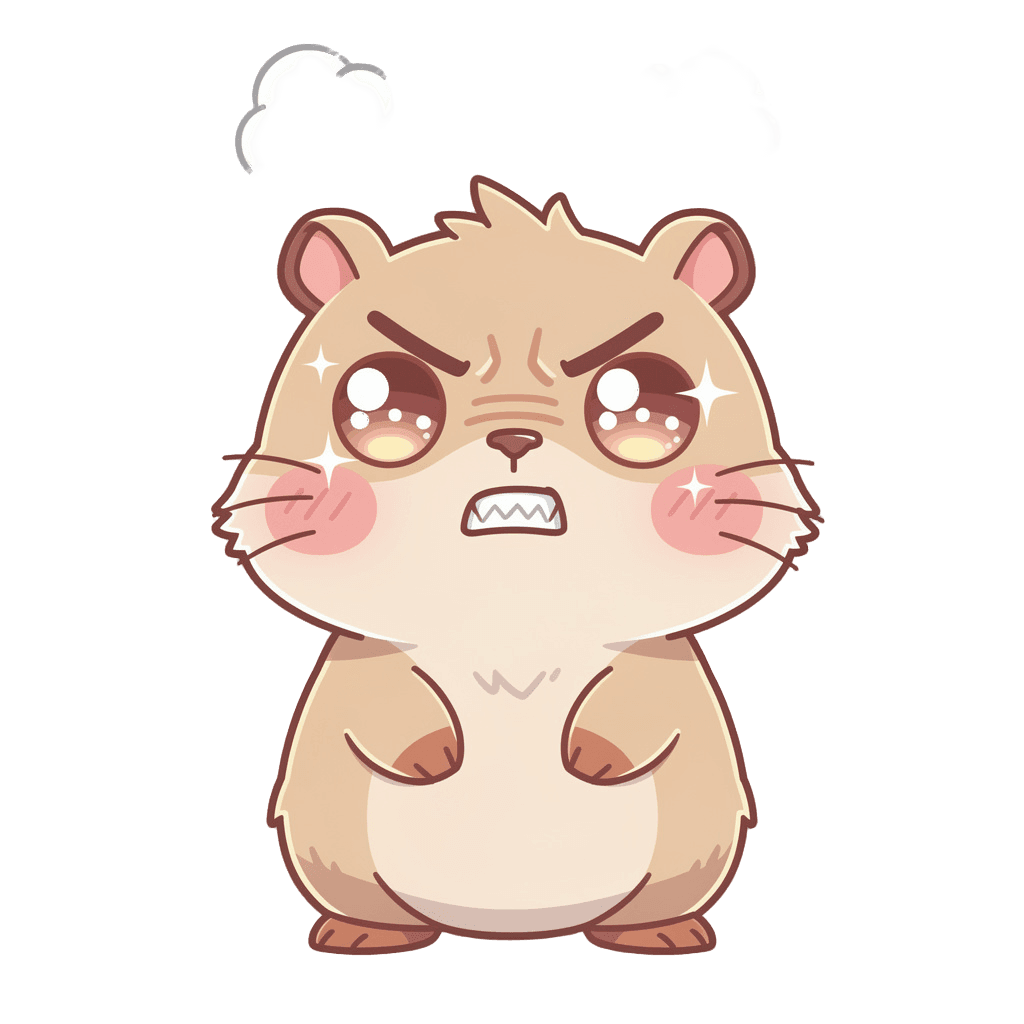 Capybara — angry Capybara Twitch emote — angry, Kawaii style