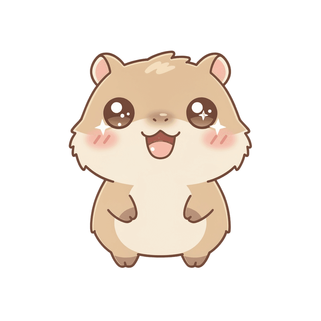 Capybara — happy Capybara Twitch emote — happy, Kawaii style