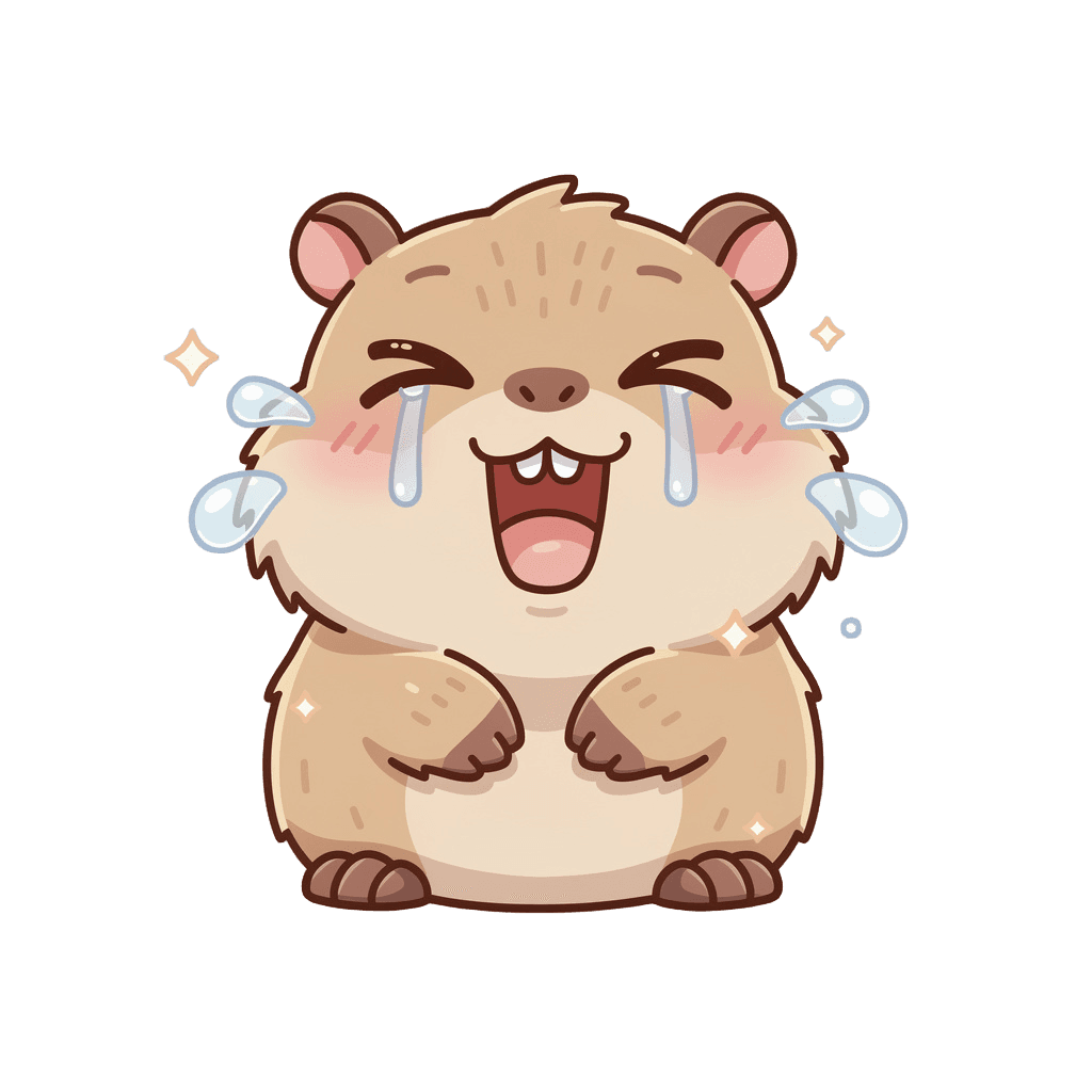 Capybara — laughing Capybara Twitch emote — laughing, Kawaii style