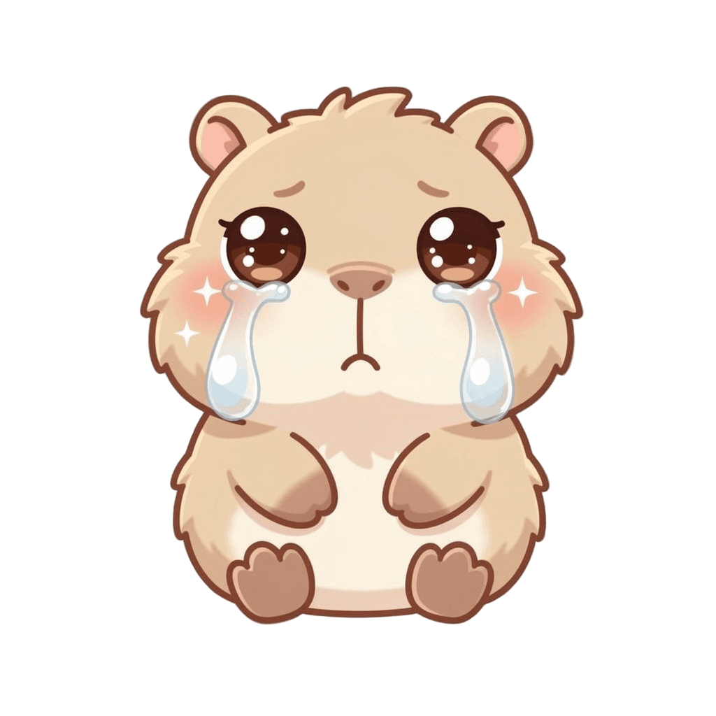 Capybara — sad Capybara Twitch emote — sad, Kawaii style