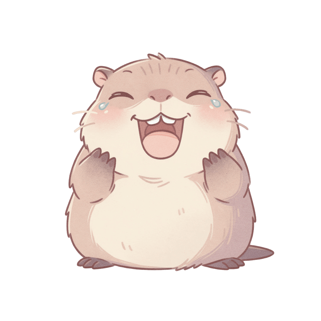 Capybara — laughing Capybara Twitch emote — laughing, Pastel style