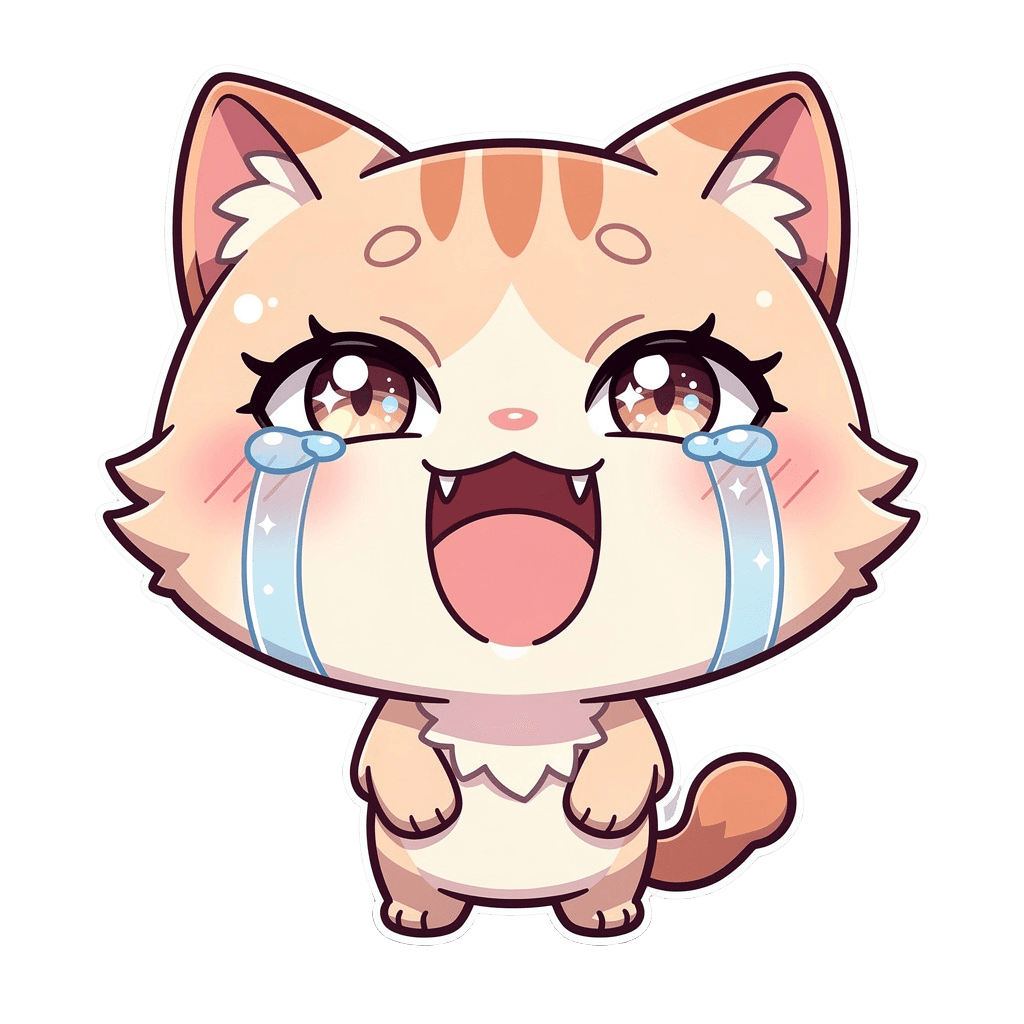 Cat — laughing Cat Twitch emote — laughing, Anime style