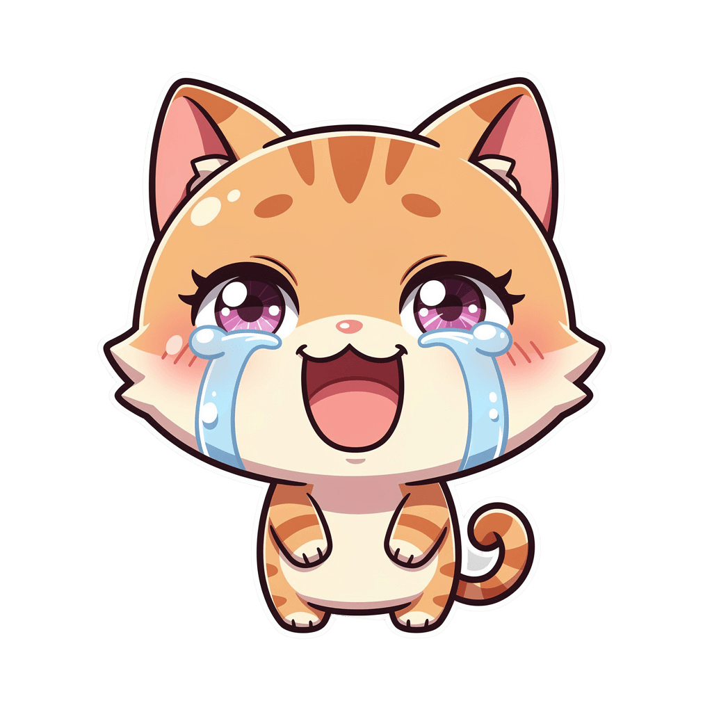 Cat — laughing Cat Twitch emote — laughing, Chibi style