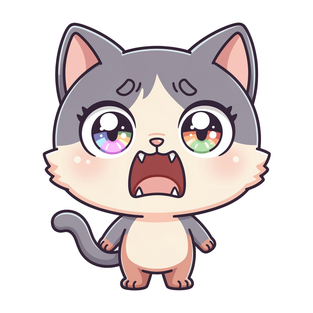 Cat — surprised Cat Twitch emote — surprised, Chibi style
