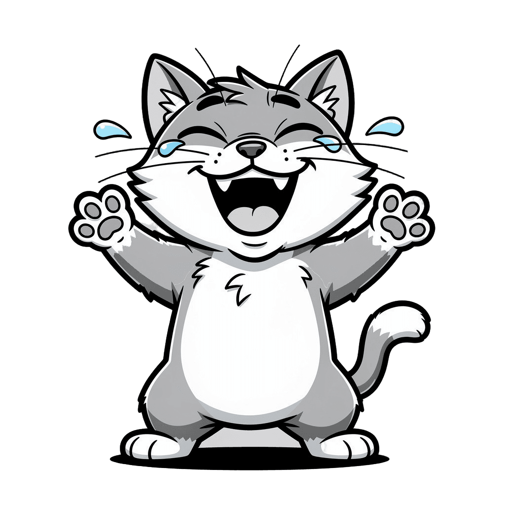 Cat — laughing Cat Twitch emote — laughing, Comic style
