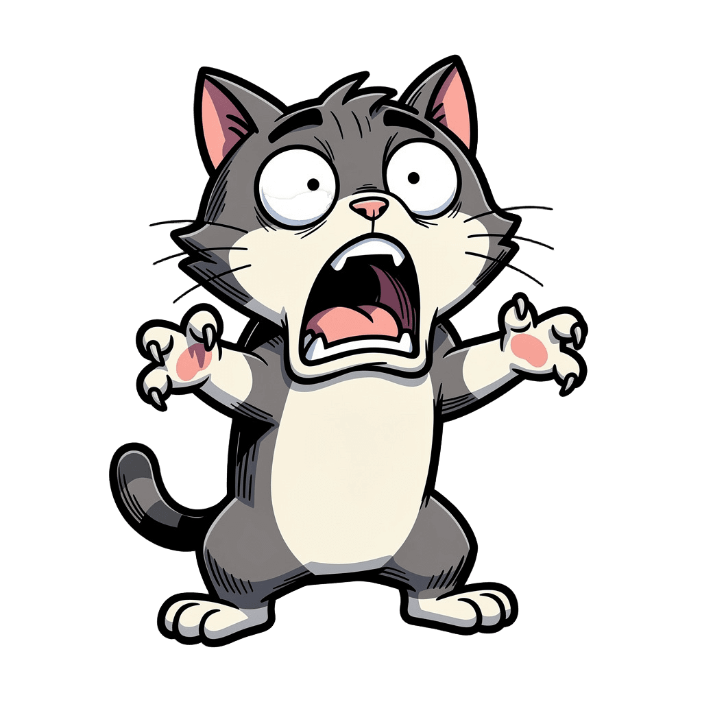 Cat — surprised Cat Twitch emote — surprised, Comic style