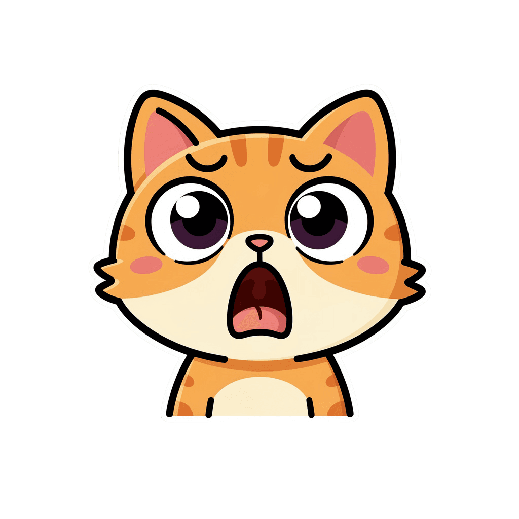 Cat — surprised Cat Twitch emote — surprised, Sticker style