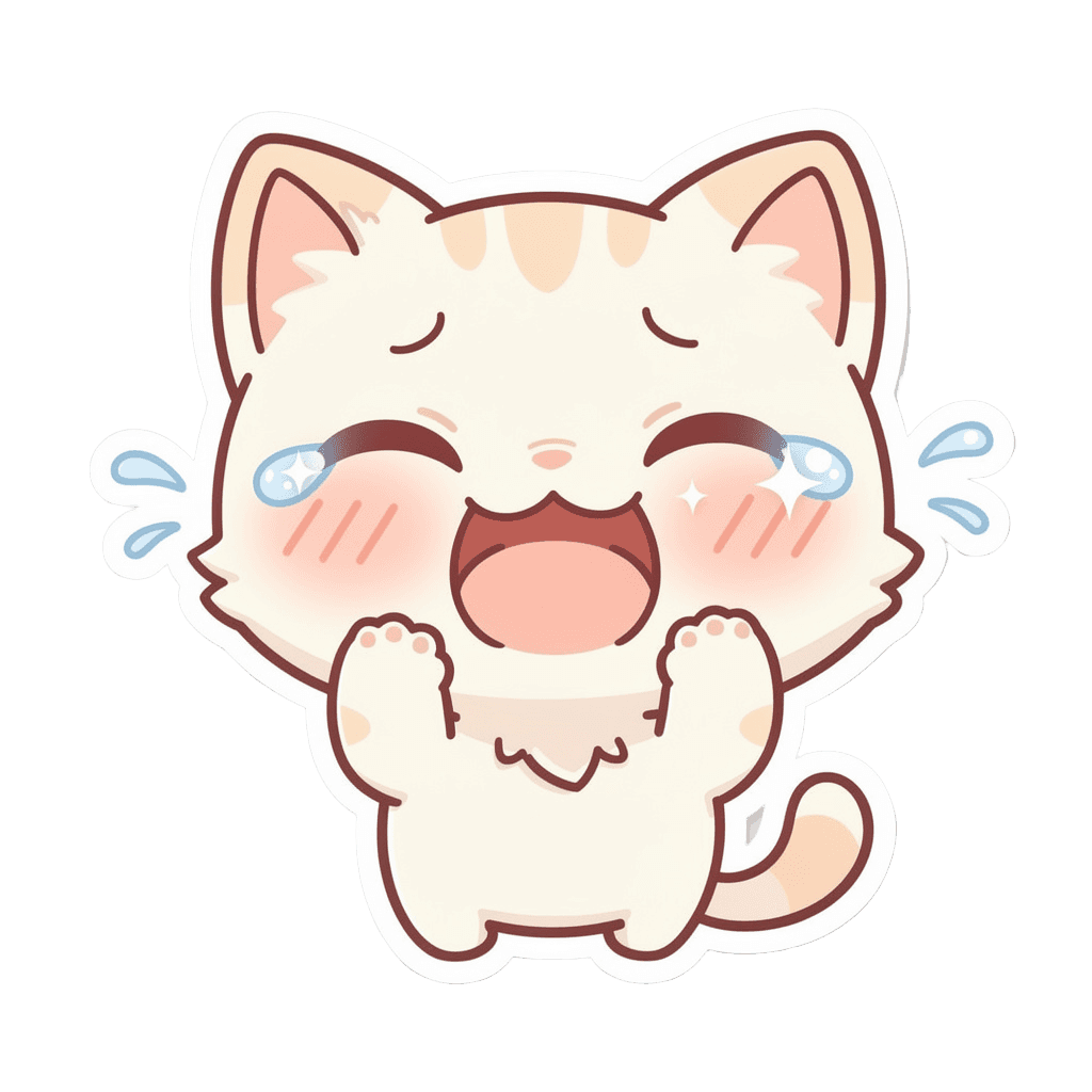 Cat — laughing Cat Twitch emote — laughing, Kawaii style