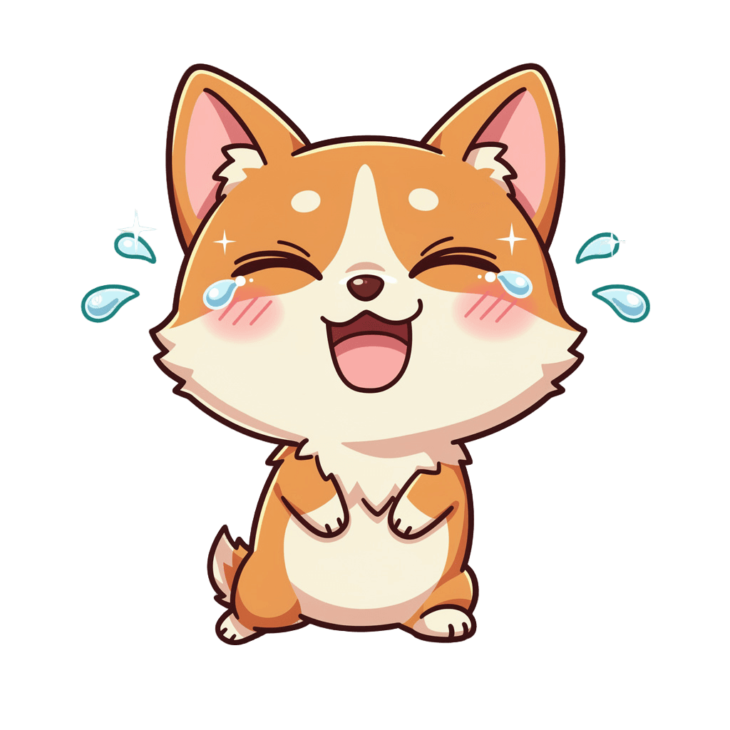 Corgi — laughing Corgi Twitch emote — laughing, Anime style