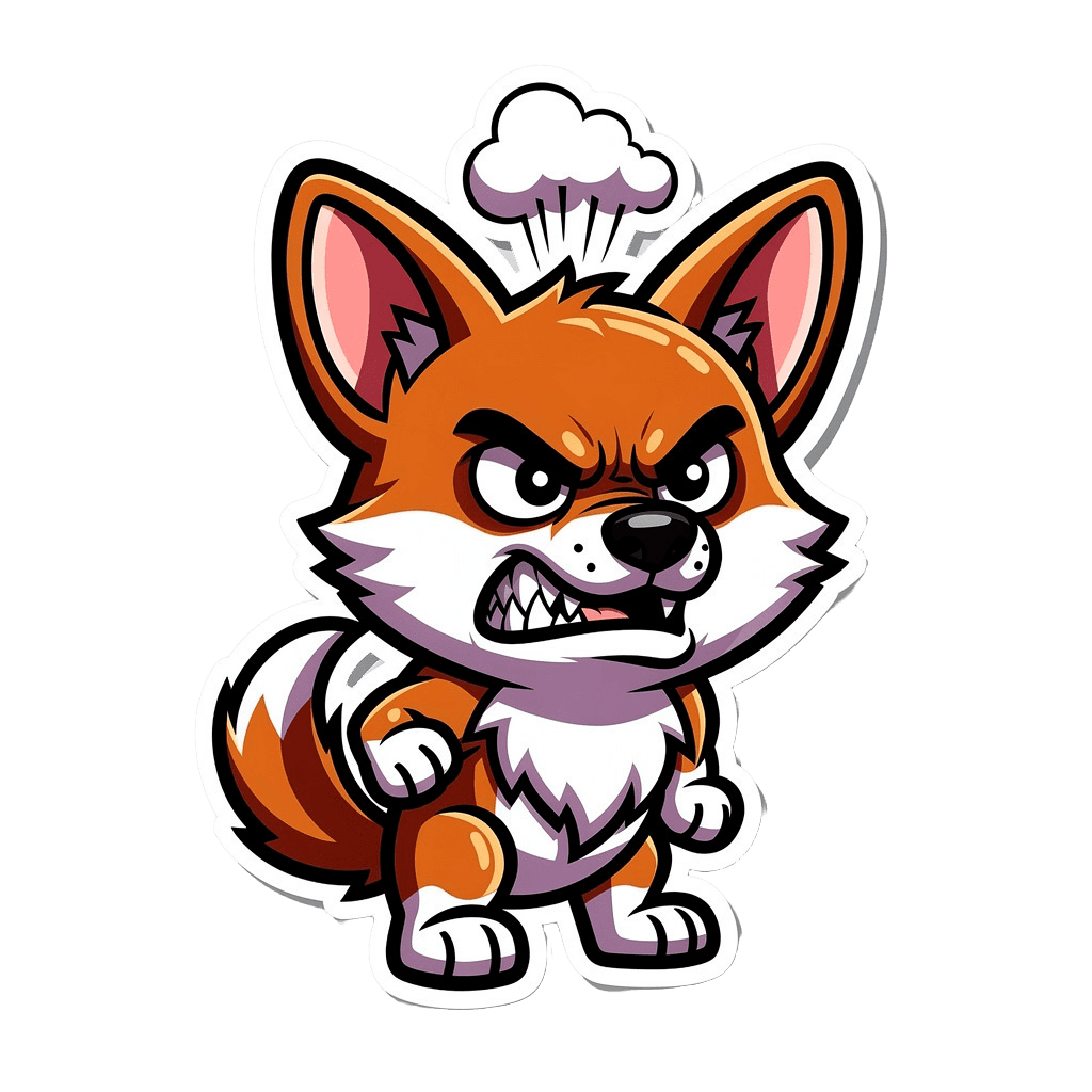 Corgi — angry Corgi Twitch emote — angry, Cartoon style