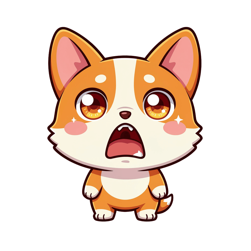 Corgi — surprised Corgi Twitch emote — surprised, Chibi style