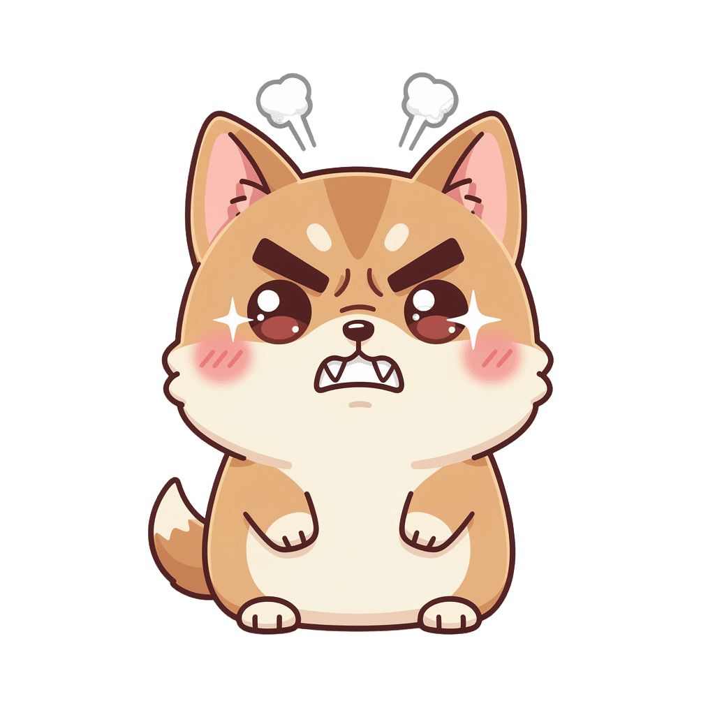 Corgi — angry Corgi Twitch emote — angry, Kawaii style