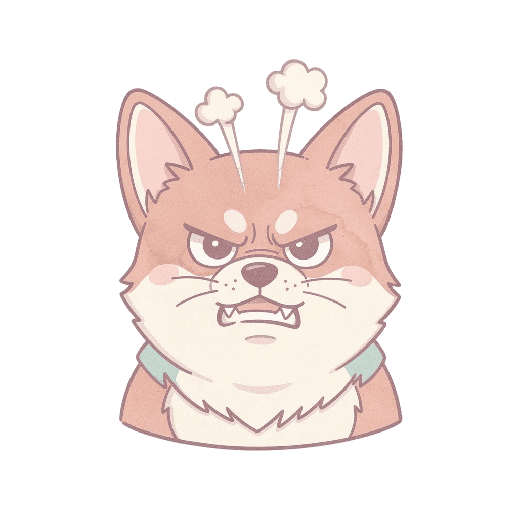 Corgi — angry Corgi Twitch emote — angry, Pastel style