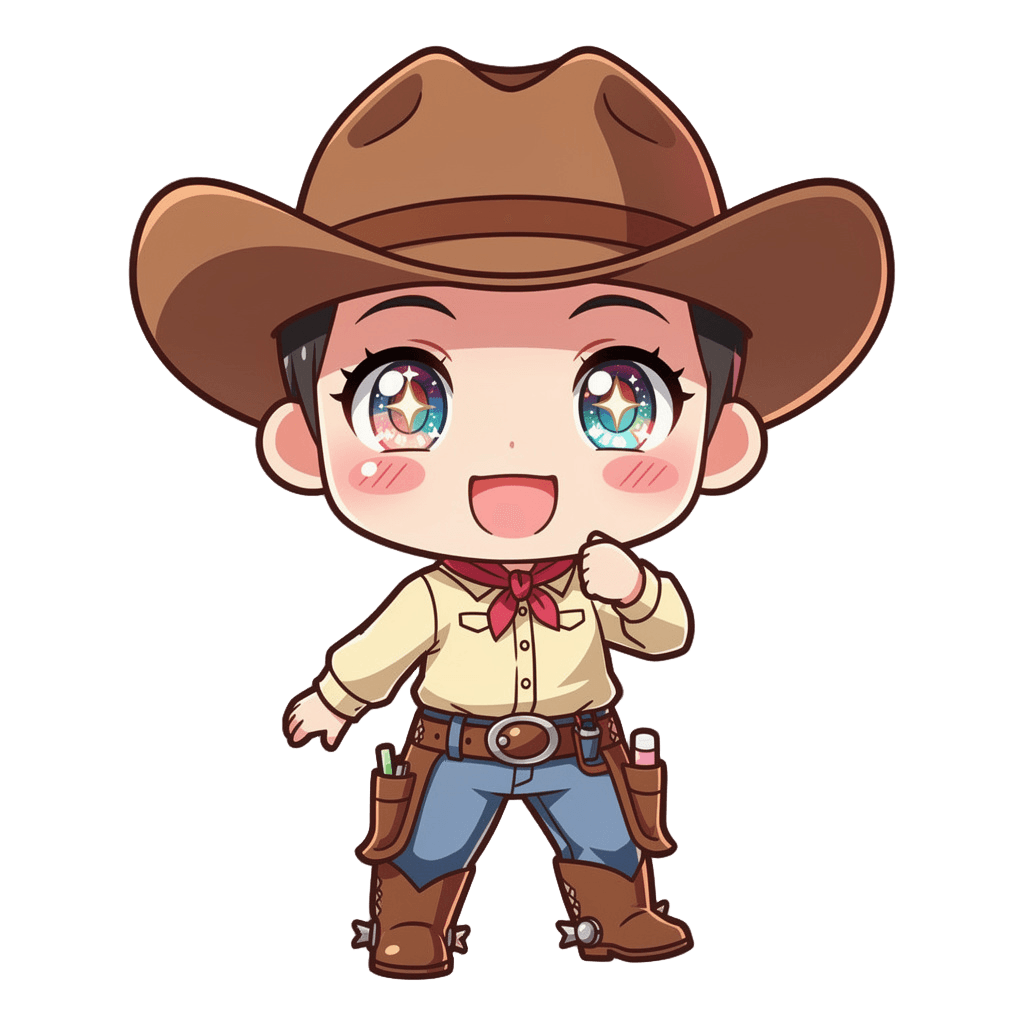 Cowboy — happy Cowboy Twitch emote — happy, Anime style