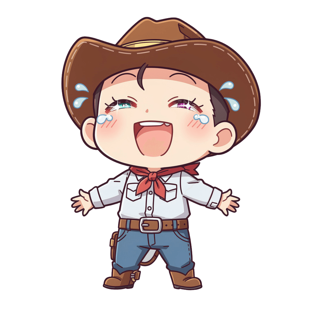 Cowboy — laughing Cowboy Twitch emote — laughing, Anime style