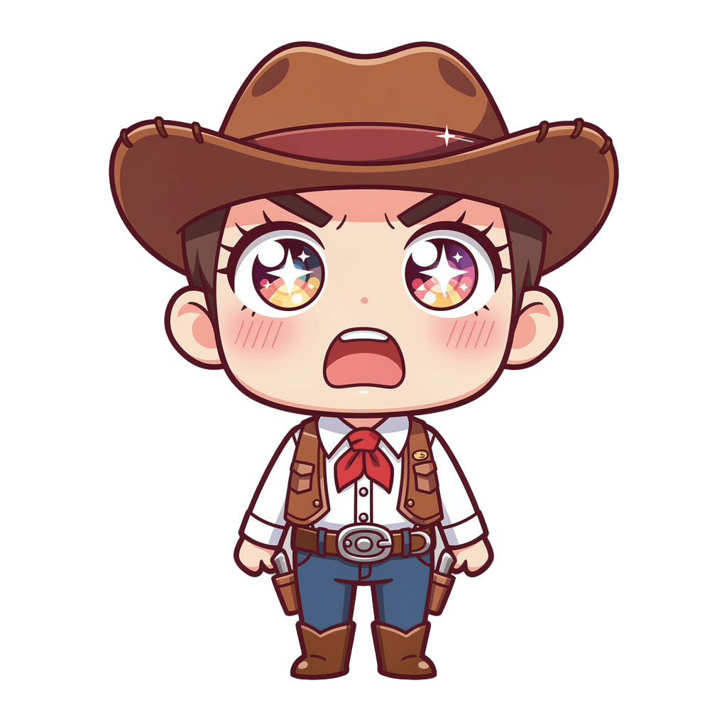 Cowboy — surprised Cowboy Twitch emote — surprised, Anime style