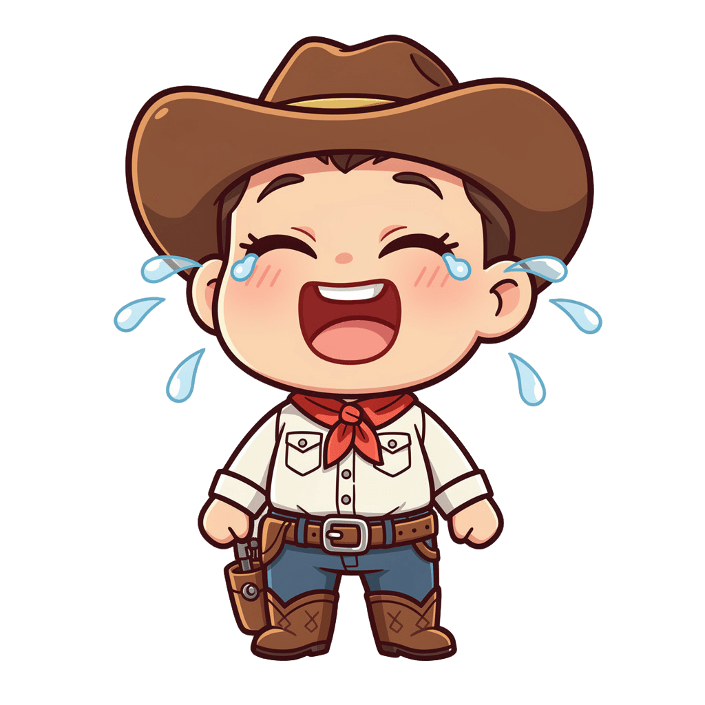 Cowboy — laughing Cowboy Twitch emote — laughing, Chibi style