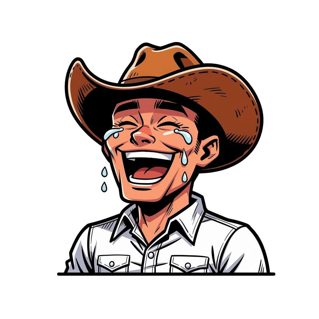 Cowboy — laughing Cowboy Twitch emote — laughing, Comic style