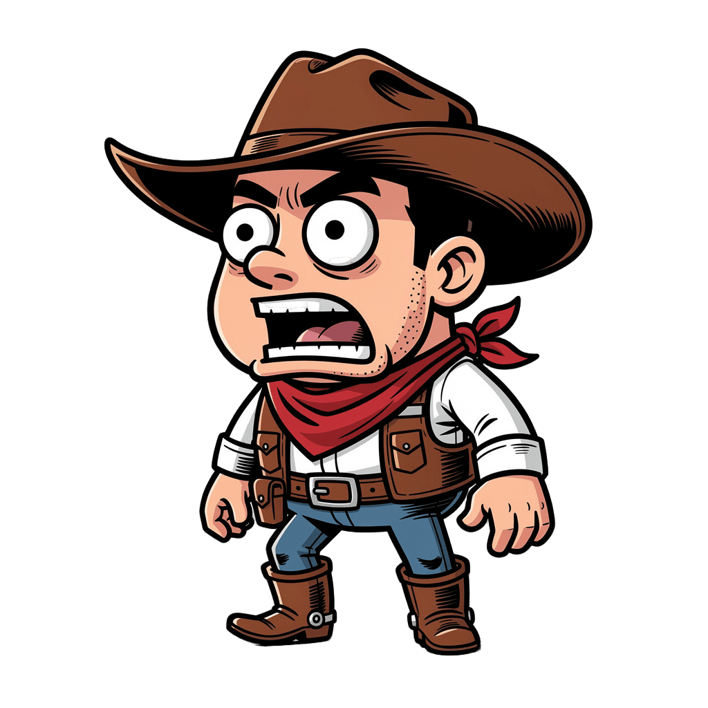 Cowboy — surprised Cowboy Twitch emote — surprised, Comic style