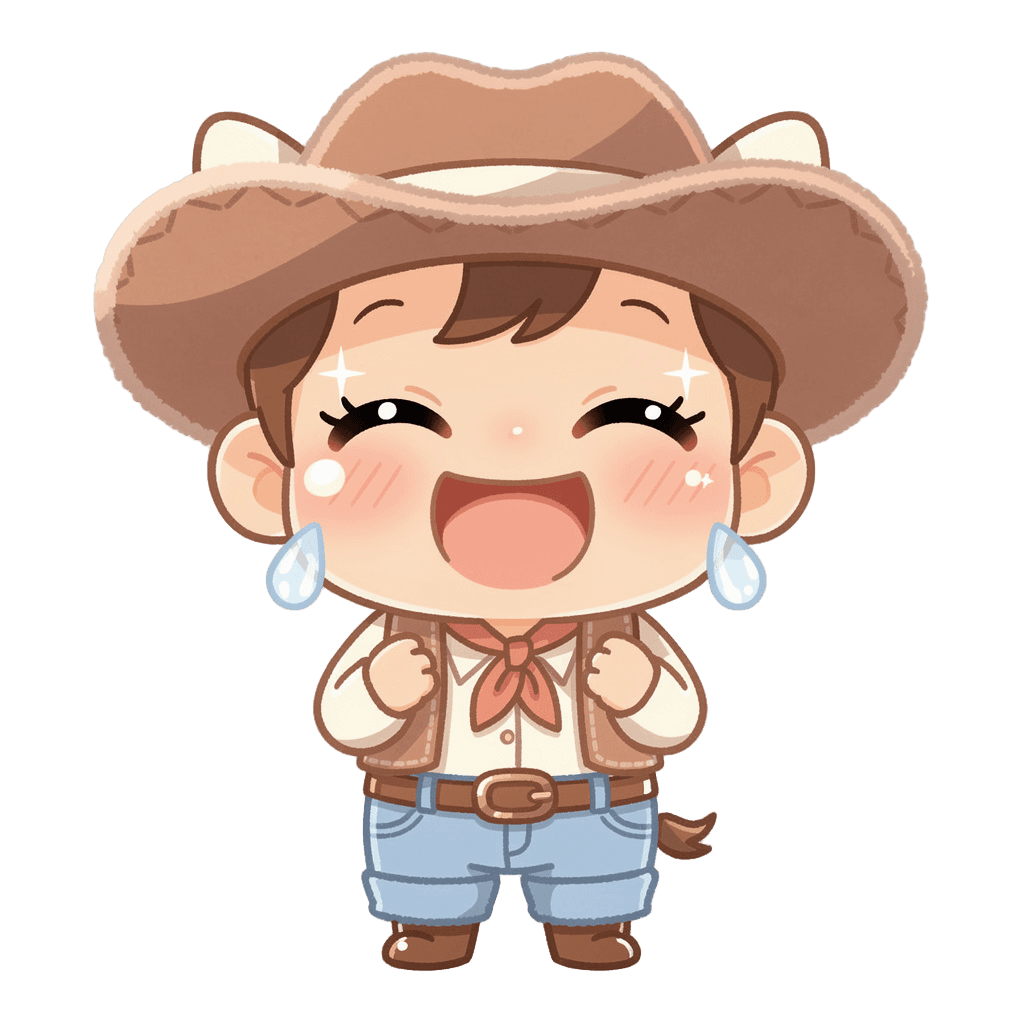 Cowboy — laughing Cowboy Twitch emote — laughing, Kawaii style