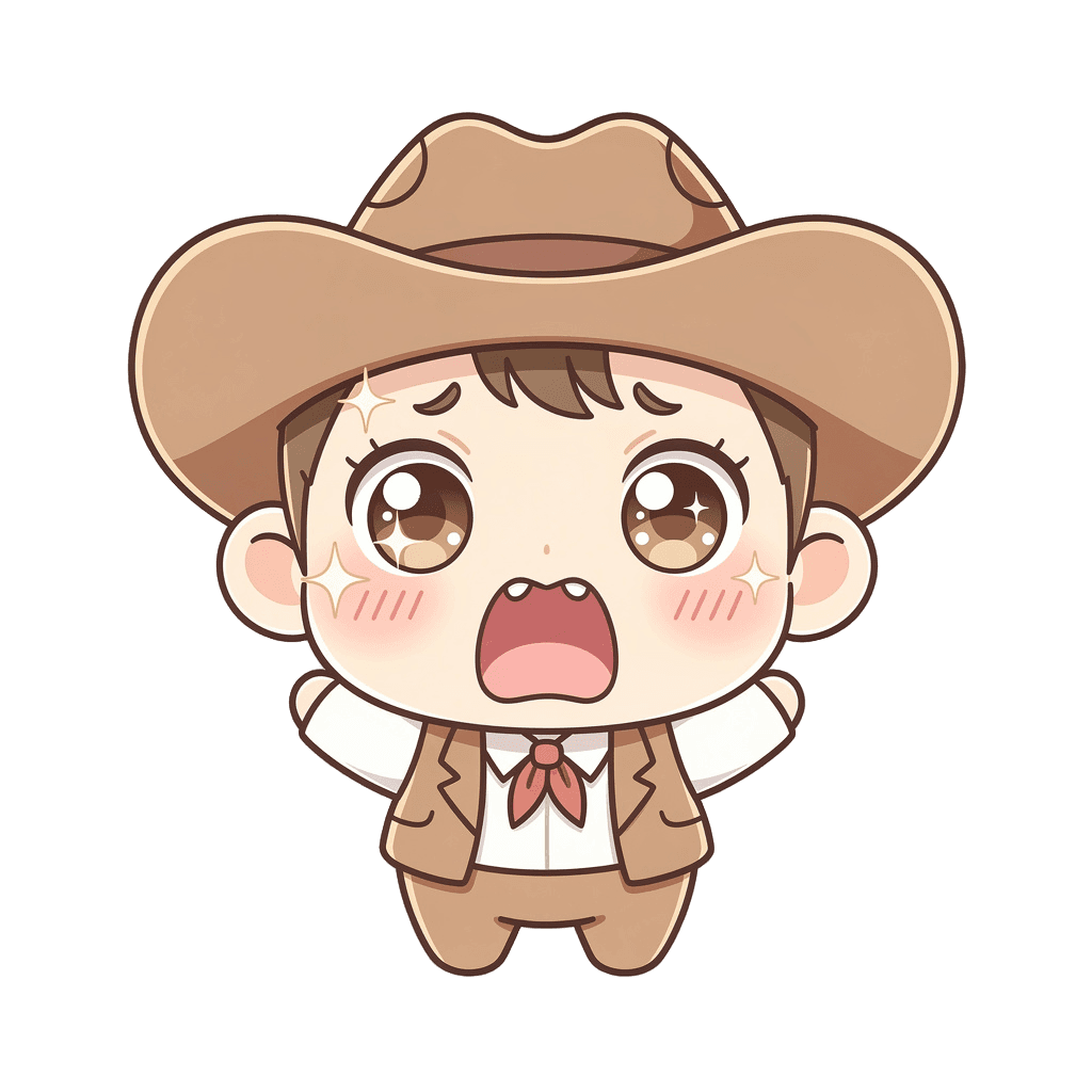 Cowboy — surprised Cowboy Twitch emote — surprised, Kawaii style
