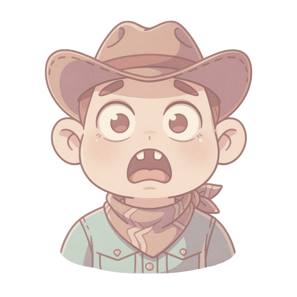 Cowboy — surprised Cowboy Twitch emote — surprised, Pastel style