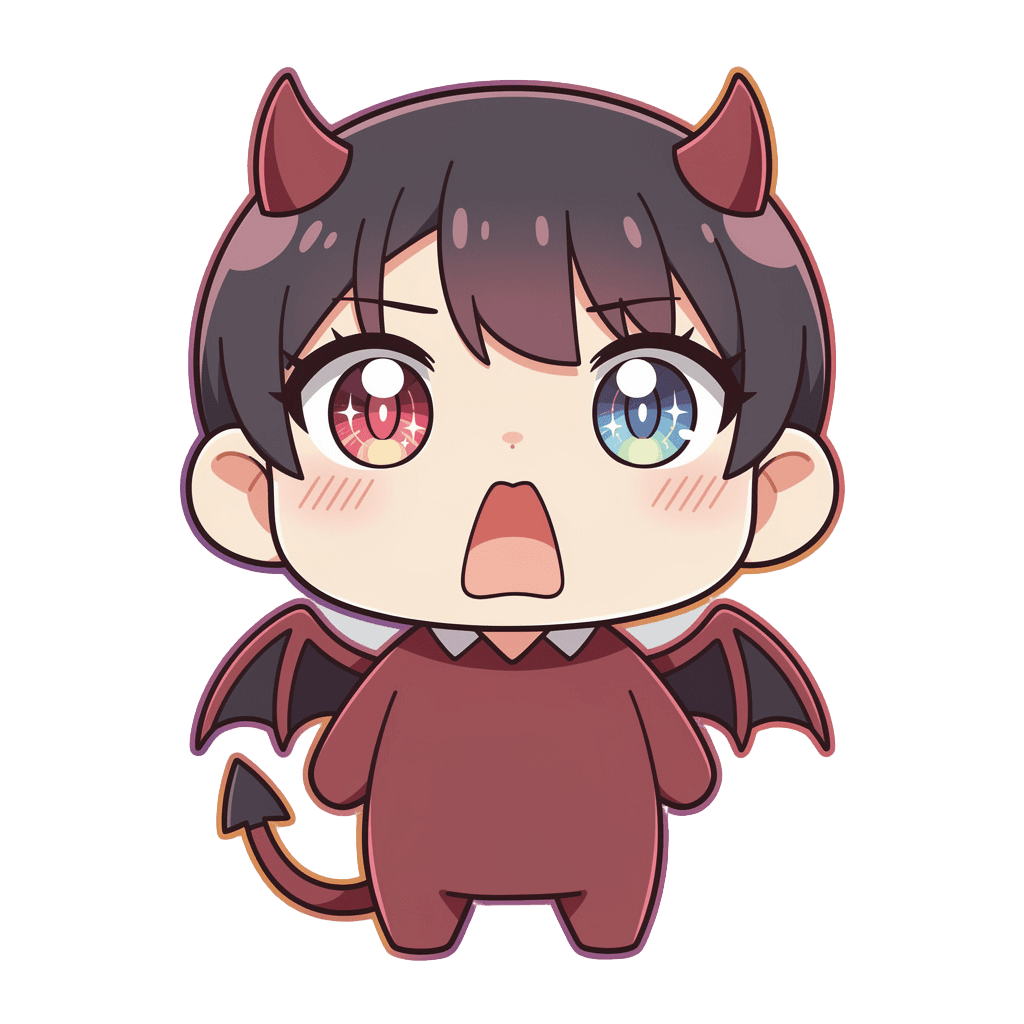 Demon — surprised Demon Twitch emote — surprised, Anime style