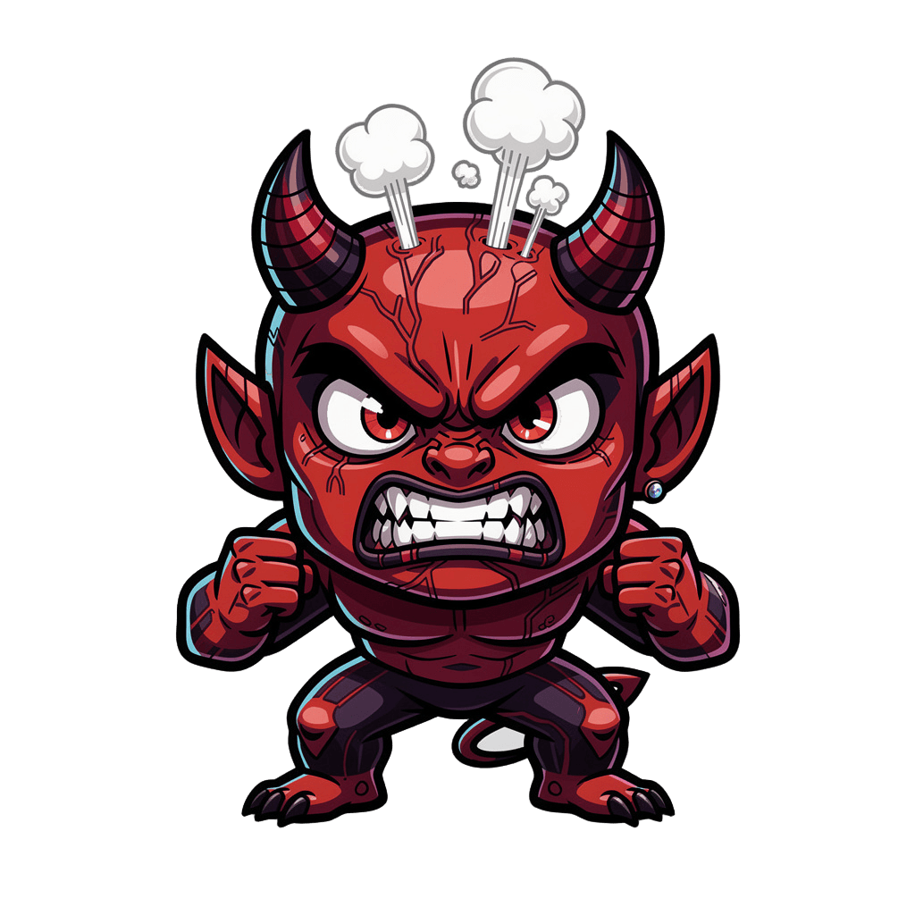 Demon — angry Demon Twitch emote — angry, Cartoon style