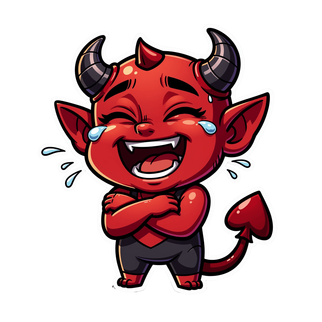 Demon — laughing Demon Twitch emote — laughing, Cartoon style