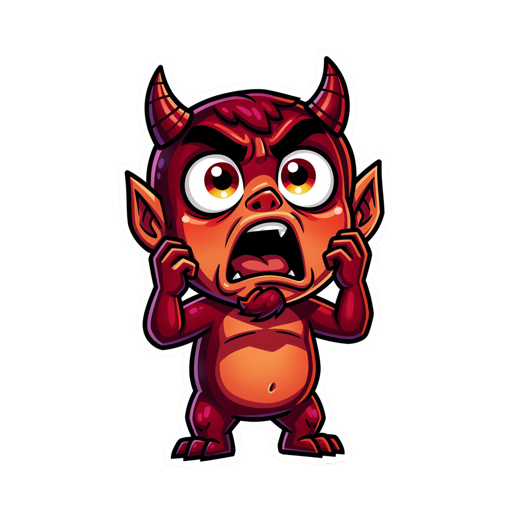 Demon — surprised Demon Twitch emote — surprised, Cartoon style