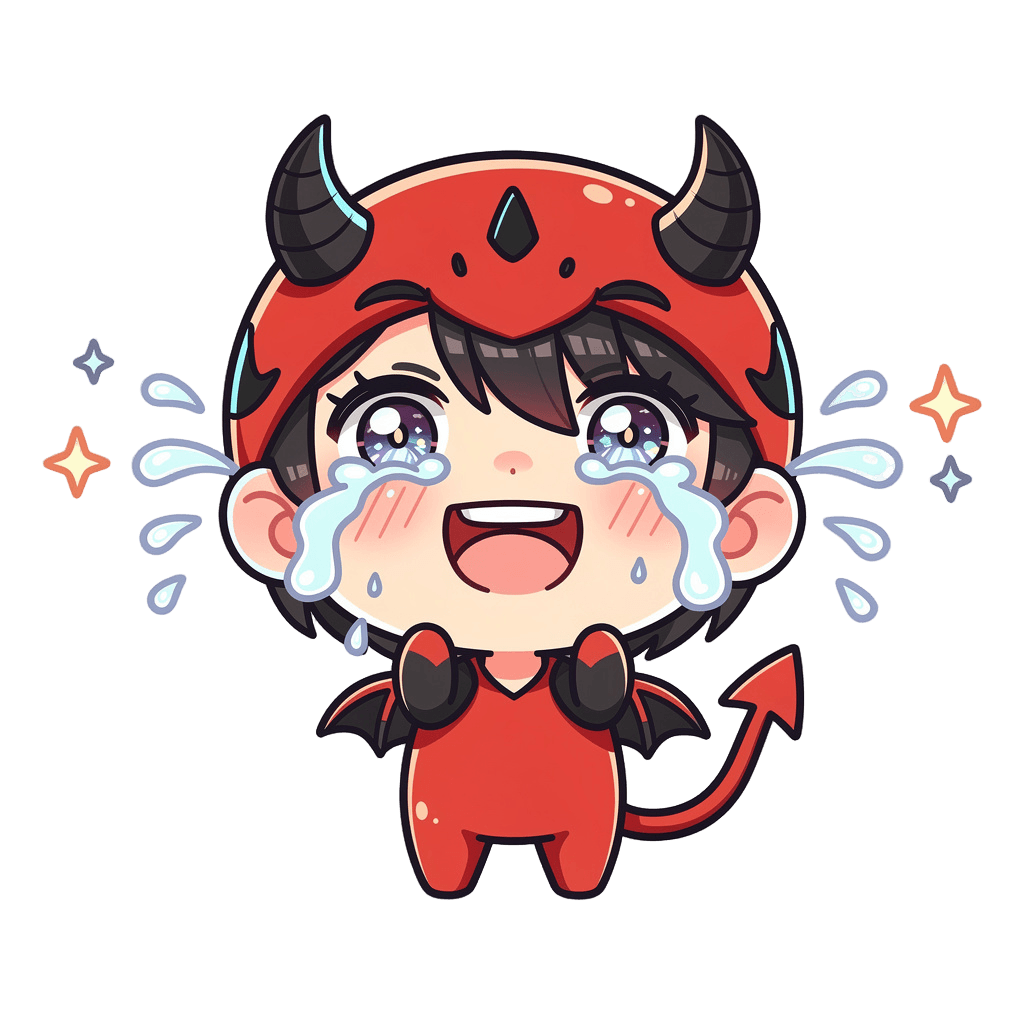 Demon — laughing Demon Twitch emote — laughing, Chibi style