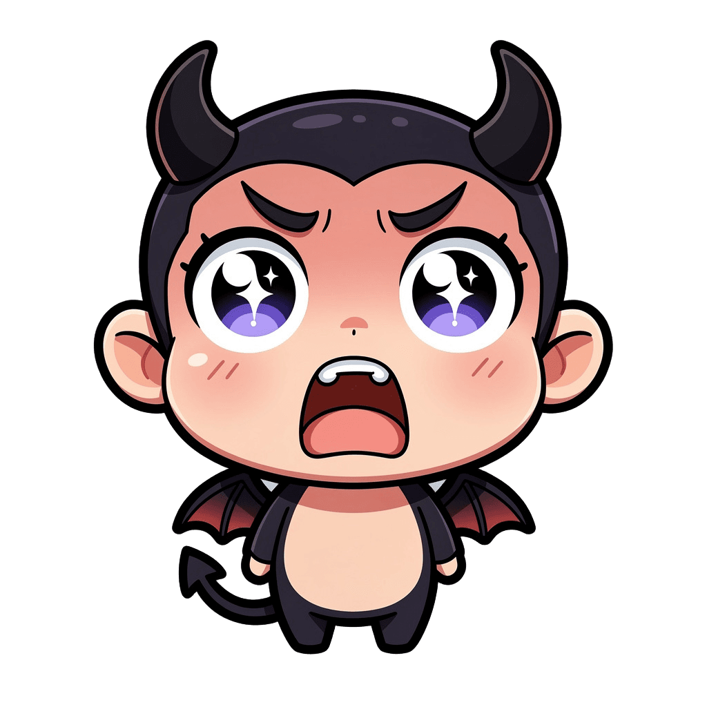 Demon — surprised Demon Twitch emote — surprised, Chibi style
