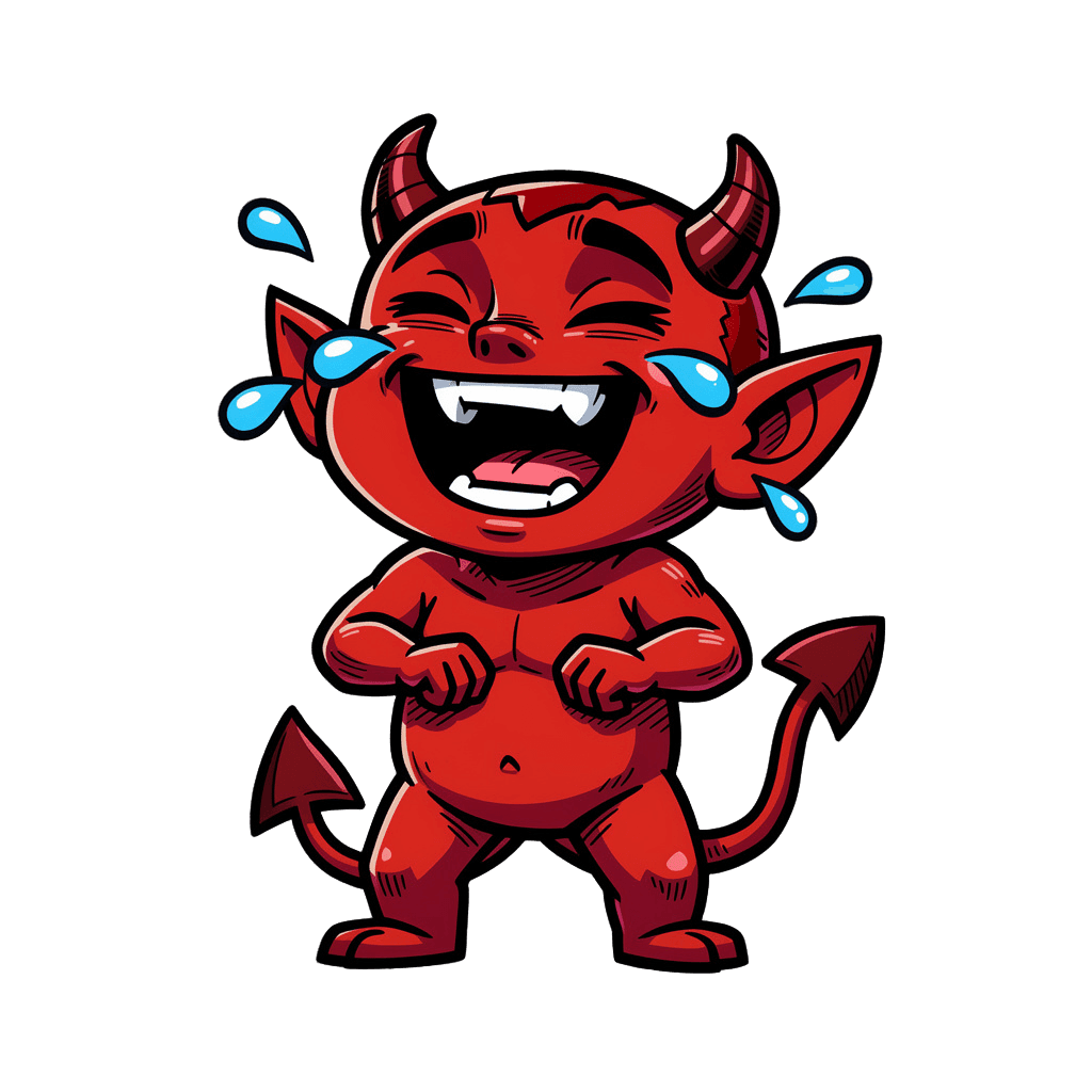 Demon — laughing Demon Twitch emote — laughing, Comic style