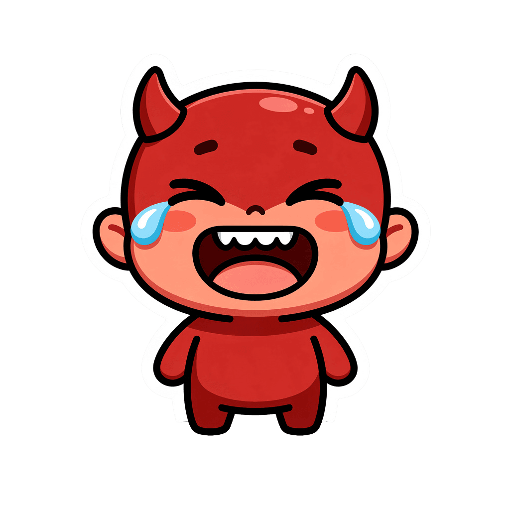Demon — laughing Demon Twitch emote — laughing, Sticker style