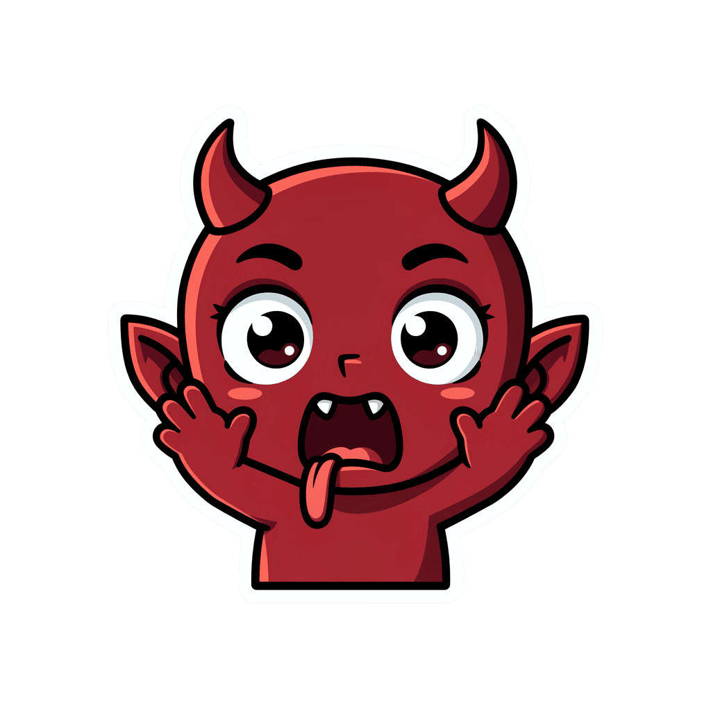 Demon — surprised Demon Twitch emote — surprised, Sticker style