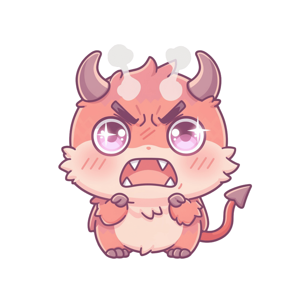 Demon — angry Demon Twitch emote — angry, Kawaii style