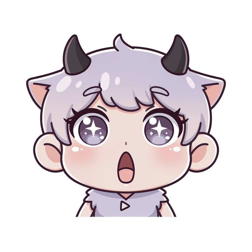 Demon — surprised Demon Twitch emote — surprised, Kawaii style