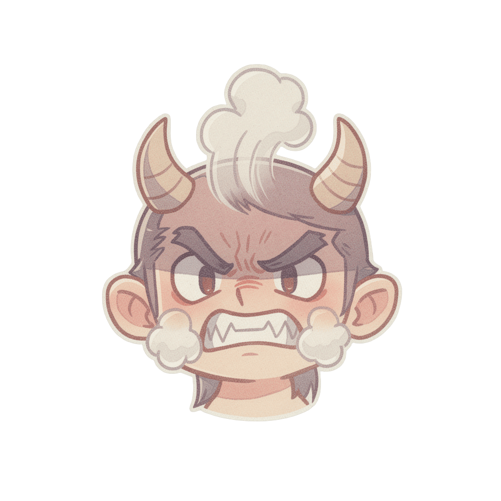 Demon — angry Demon Twitch emote — angry, Pastel style