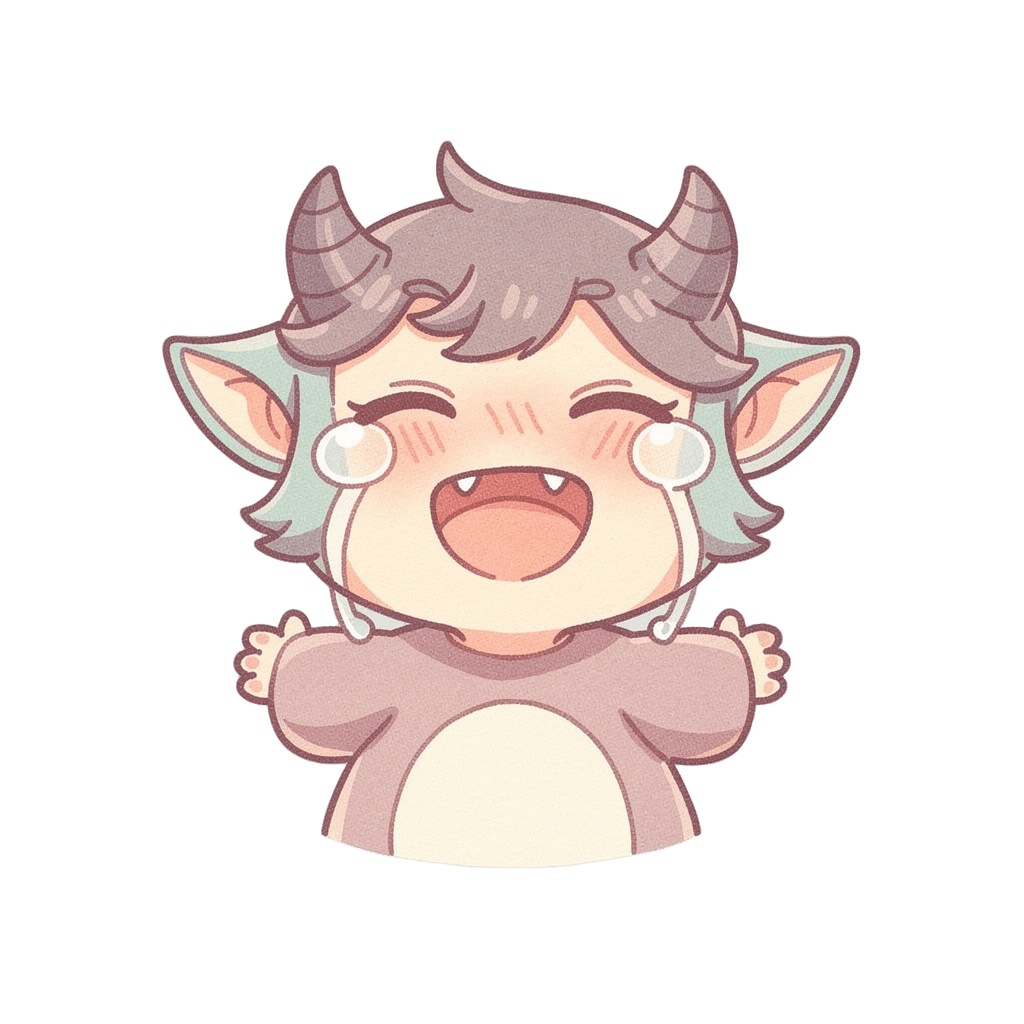 Demon — laughing Demon Twitch emote — laughing, Pastel style