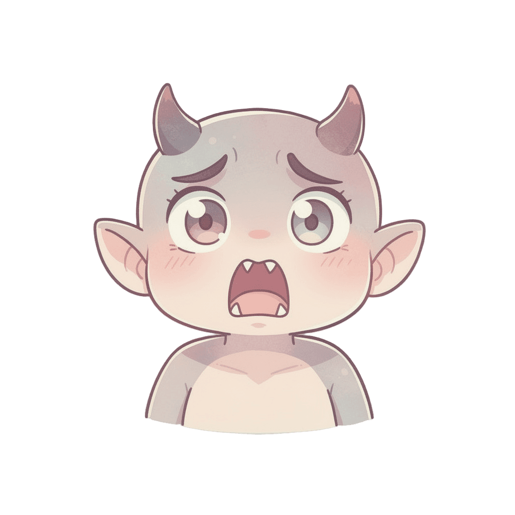 Demon — surprised Demon Twitch emote — surprised, Pastel style