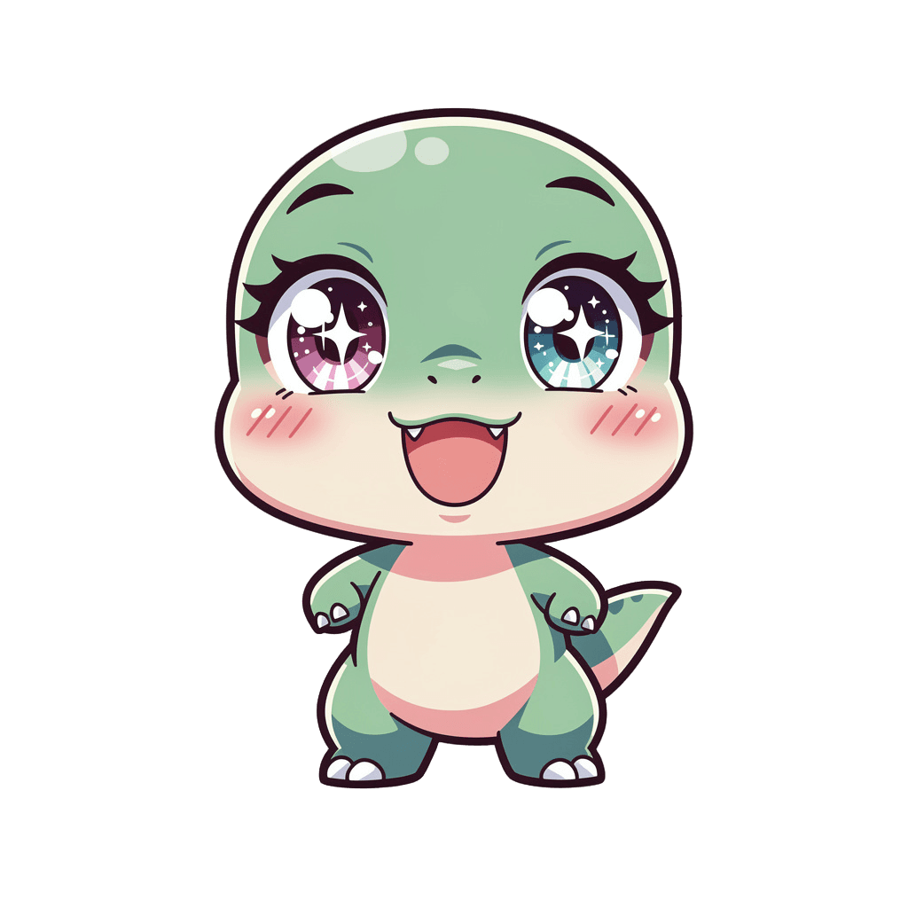 Dinosaur — happy Dinosaur Twitch emote — happy, Anime style