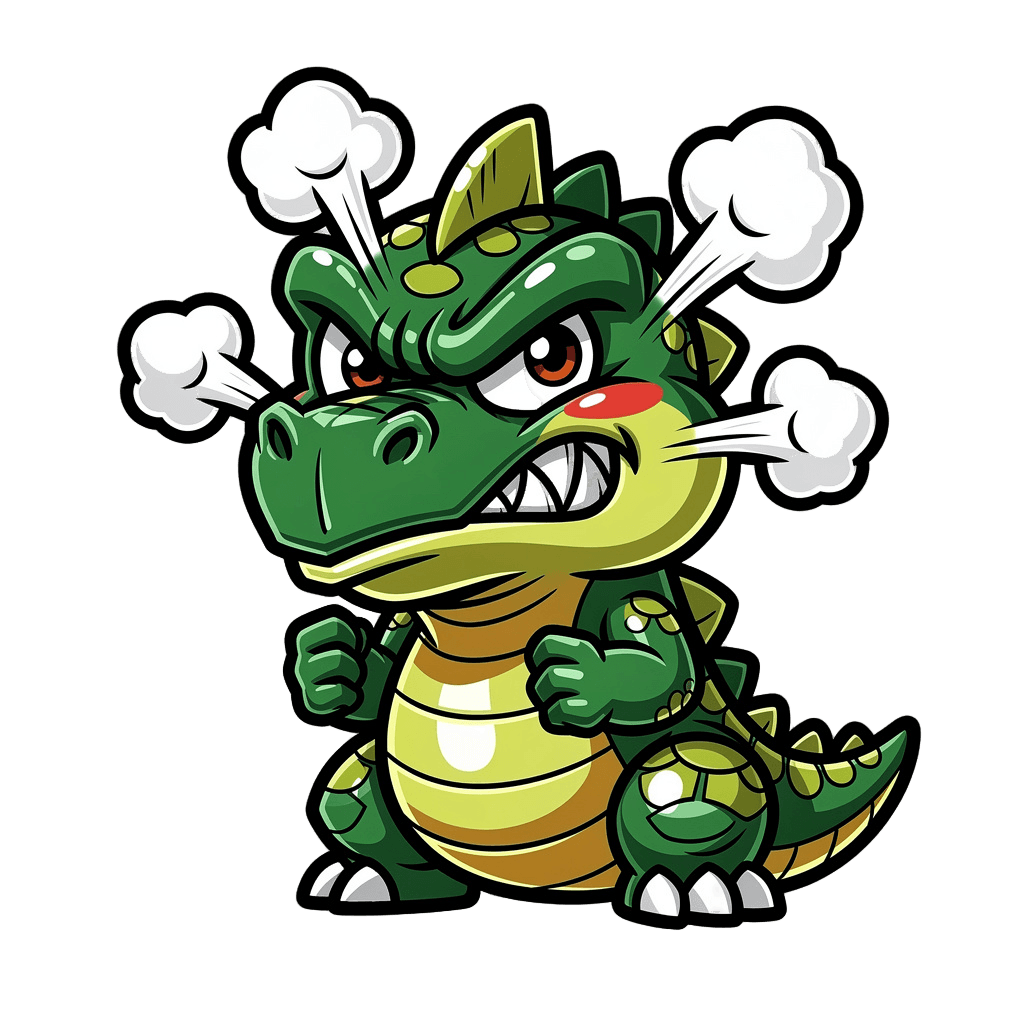 Dinosaur — angry Dinosaur Twitch emote — angry, Cartoon style