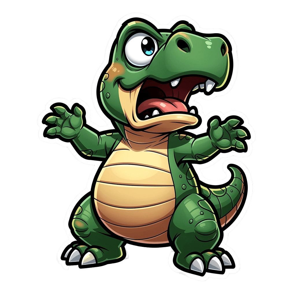 Dinosaur — surprised Dinosaur Twitch emote — surprised, Cartoon style