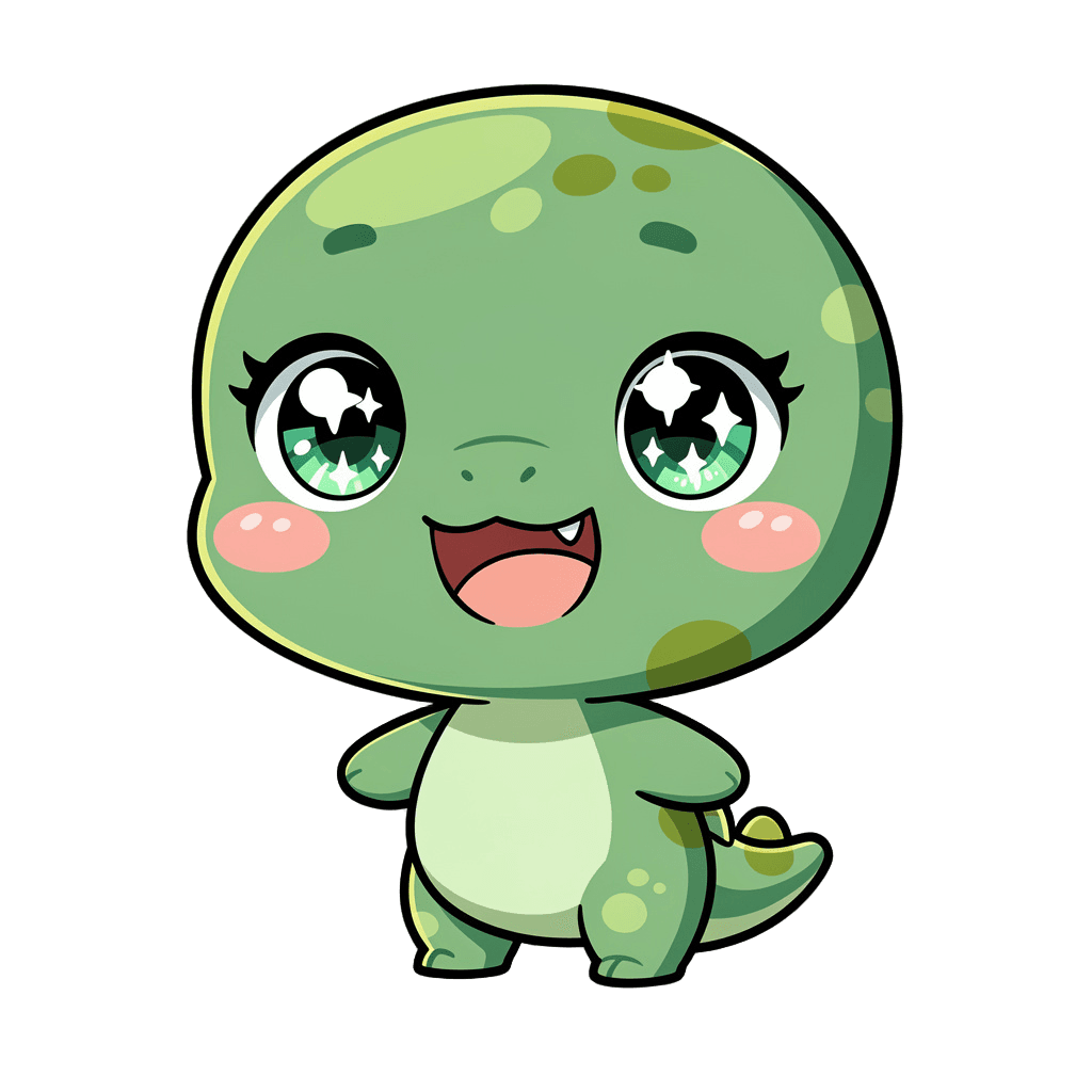 Dinosaur — happy Dinosaur Twitch emote — happy, Chibi style